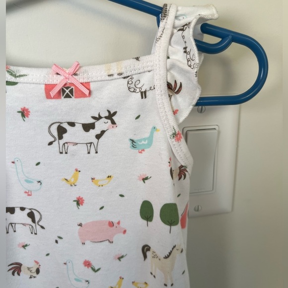 HB Farm Animal Print Sleeveless Romper with Bow 18 Month Baby - Picture 1 of 6